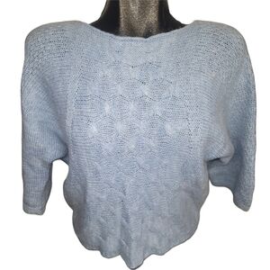 Carina Ricci Light Blue Cropped Dolman Sleeve Wool Blend Sweater S